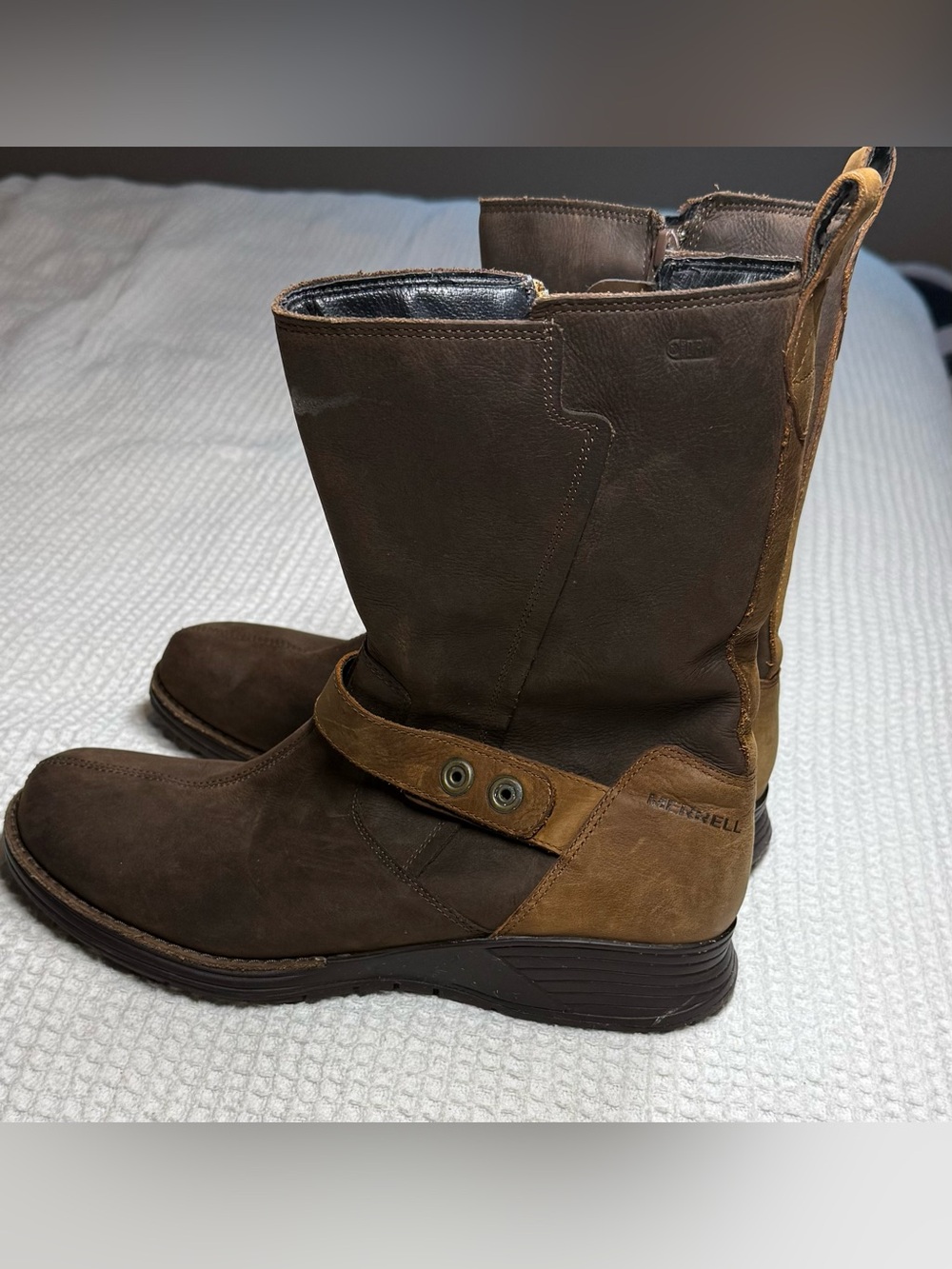 Merrell Clay/Travvy waterproof leather mid-calf boots  J02126